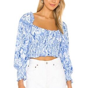 Faithful the brand Willow Top in Blue Roos Tie Dye